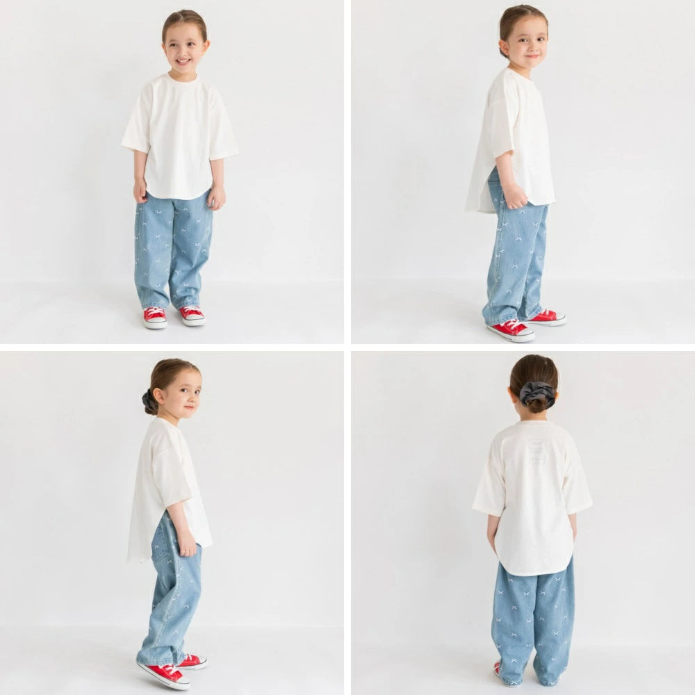 Japanese children's clothing Branches scallop silk layered waist top 90-150cm girls summer TOPS