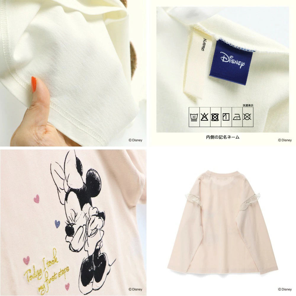 日本童裝 Branshes x Disney 印花長袖上衣 80-150cm 女童款 秋季 TOPS