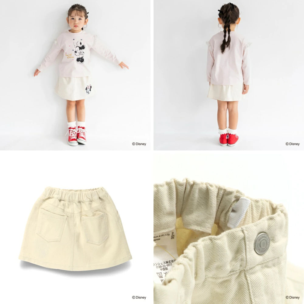 日本童裝 Branshes x Disney 刺繡牛仔短裙 80-150cm 女童款 秋季 SKIRTS