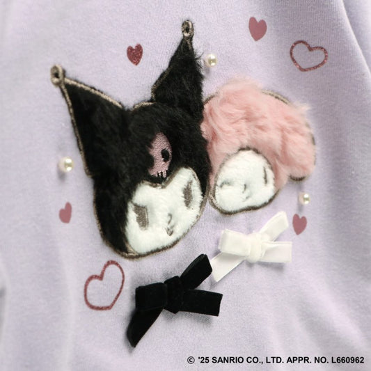 現貨-日本童裝 Branshes x Sanrio 紫色木耳邊衛衣 110cm 女童款 秋季 現貨區