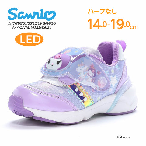 日本直送 moonstar Sanrio Kuromi  LED發光 抗菌防臭 健康機能兒童鞋 14-19cm 女童款 鞋系列