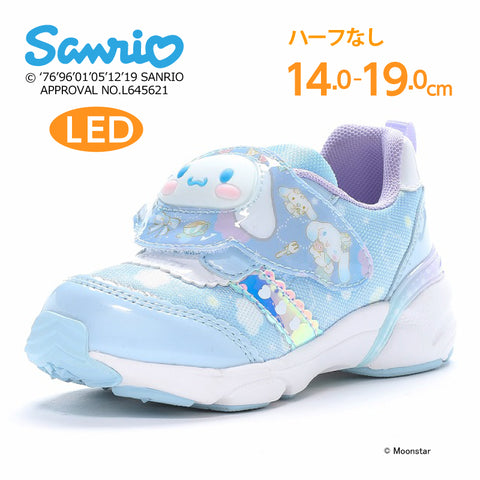 日本直送 moonstar Sanrio Cinnamoroll  LED發光 抗菌防臭 健康機能兒童鞋 14-19cm 女童款 鞋系列