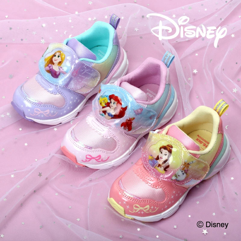 Moonstar x Disney LED Flashing Lights with Ag+ Antibacterial and Deodorant Functional Children's Shoes (14-19cm) Direct from Japan (Girls' Shoes)
