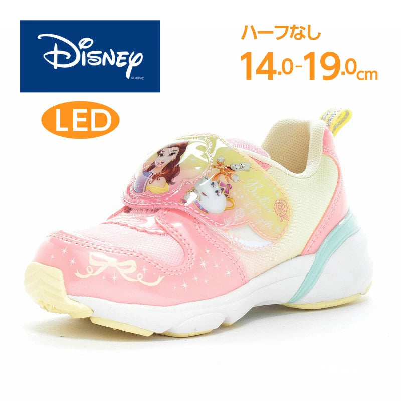 Moonstar x Disney LED Flashing Lights with Ag+ Antibacterial and Deodorant Functional Children's Shoes (14-19cm) Direct from Japan (Girls' Shoes)