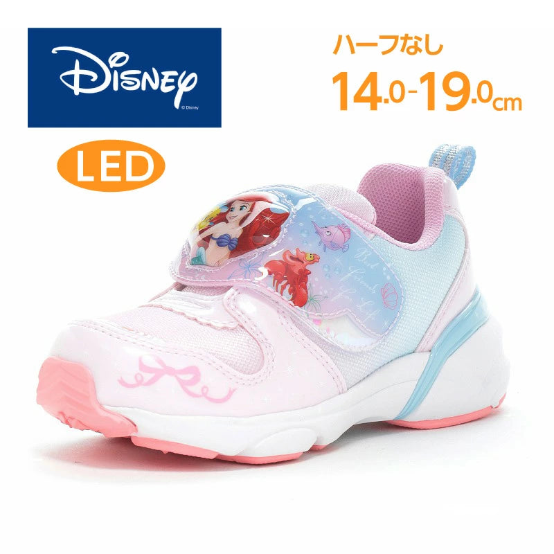 Moonstar x Disney LED Flashing Lights with Ag+ Antibacterial and Deodorant Functional Children's Shoes (14-19cm) Direct from Japan (Girls' Shoes)
