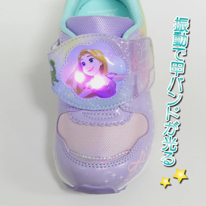 Moonstar x Disney LED Flashing Lights with Ag+ Antibacterial and Deodorant Functional Children's Shoes (14-19cm) Direct from Japan (Girls' Shoes)