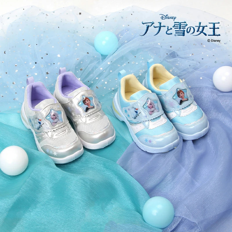 Moonstar x Disney LED Flashing Lights with Ag+ Antibacterial and Deodorant Functional Children's Shoes (14-19cm) Direct from Japan (Girls' Shoes)