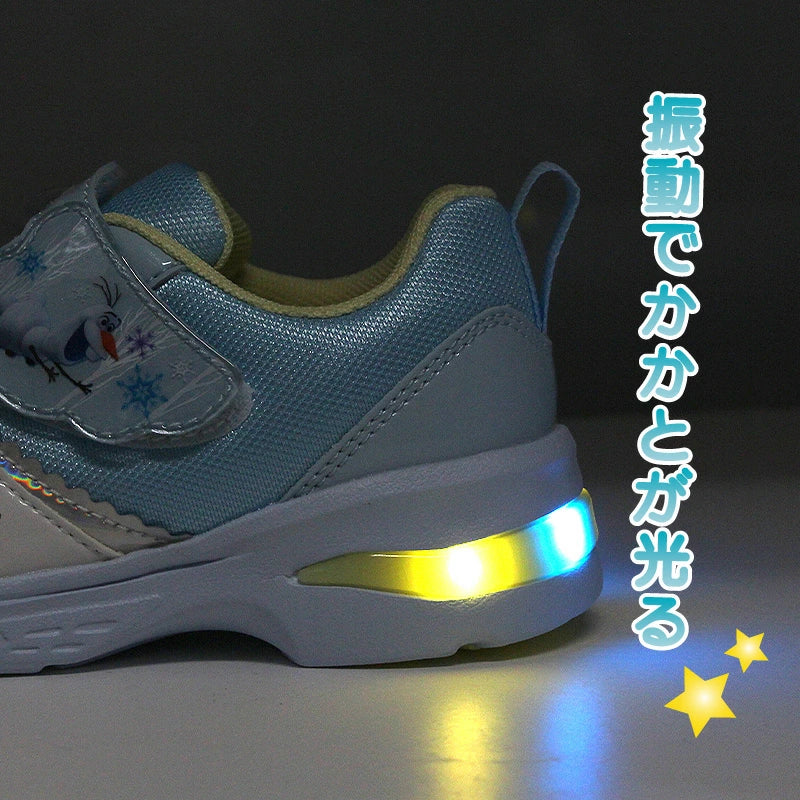Moonstar x Disney LED Flashing Lights with Ag+ Antibacterial and Deodorant Functional Children's Shoes (14-19cm) Direct from Japan (Girls' Shoes)