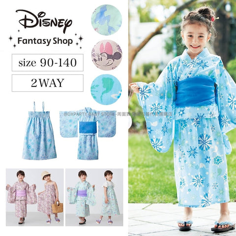 日本童裝 Disney 也可當夏季連身裙！ 2WAY浴衣套裝 日本浴衣 90-140cm 女童款 夏季 日本和服 DRESSES