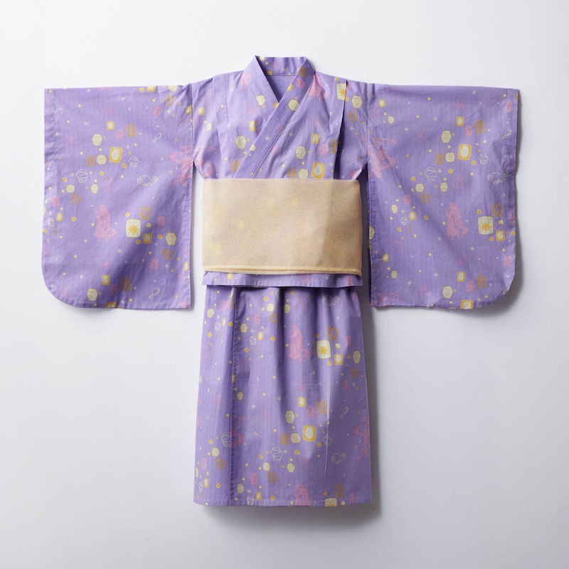 Disney 2Way Princess Yukata Japanese Kimono 100-140cm Girls' Summer Dresses from Other Brands Japanese Summer Festival Special