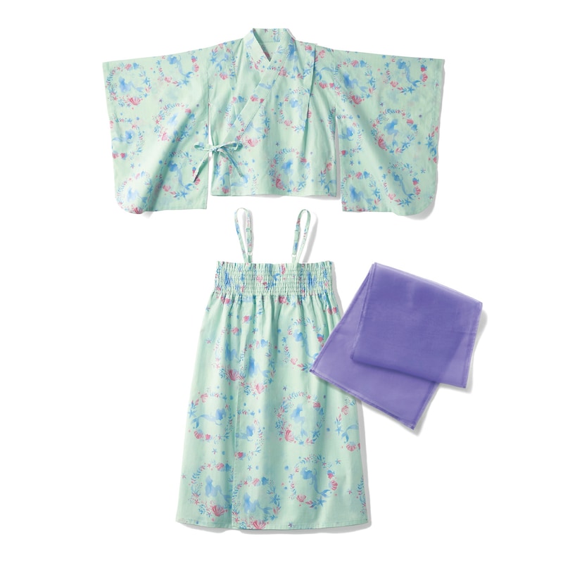 Disney 2Way Princess Yukata Japanese Kimono 100-140cm Girls' Summer Dresses from Other Brands Japanese Summer Festival Special