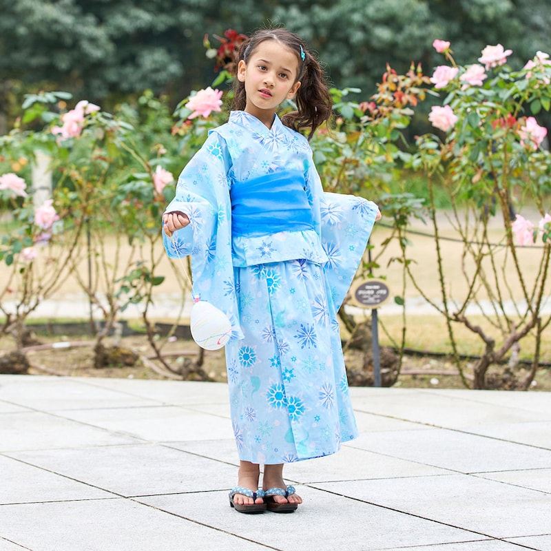 Disney 2Way Princess Yukata Japanese Kimono 100-140cm Girls' Summer Dresses from Other Brands Japanese Summer Festival Special