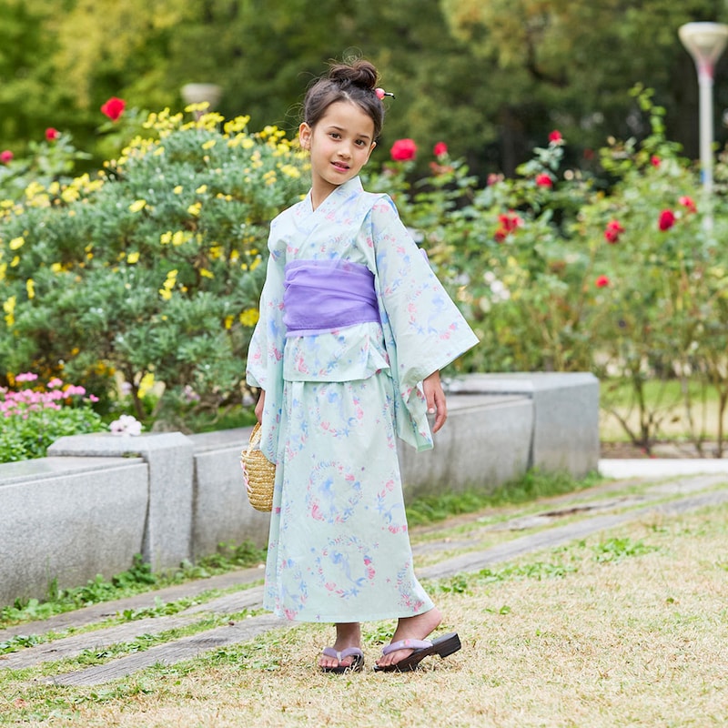 Disney 2Way Princess Yukata Japanese Kimono 100-140cm Girls' Summer Dresses from Other Brands Japanese Summer Festival Special
