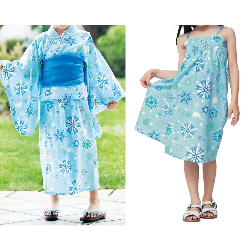 Disney 2Way Princess Yukata Japanese Kimono 100-140cm Girls' Summer Dresses from Other Brands Japanese Summer Festival Special