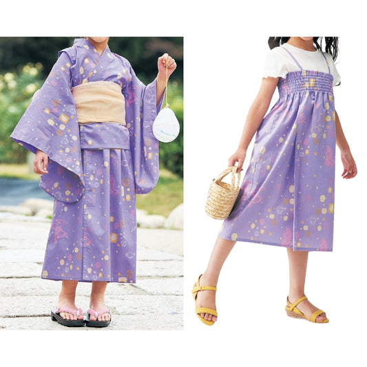 Disney 2Way Princess Yukata Japanese Kimono 100-140cm Girls' Summer Dresses from Other Brands Japanese Summer Festival Special