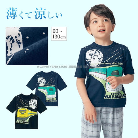 日本童裝 新幹線電車系列  薄圖案夜光T恤  90-130cm 男童款 夏款 鐵路系列 其他品牌童裝  TOPS