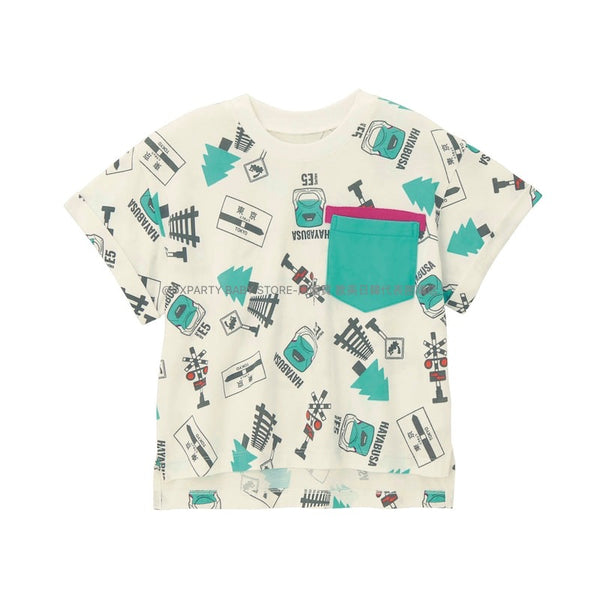 日本童裝 新幹線電車系列  薄圖案口袋T恤  90-130cm 男童款 夏款 鐵路系列 其他品牌童裝  TOPS