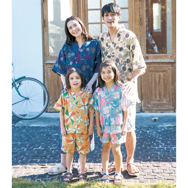 Disney Japanese children's clothing, Jinbei Japanese kimono, 100-150cm, for girls, summer, other brand children's clothing, TOPS PANTS, Japanese Summer Festival Special