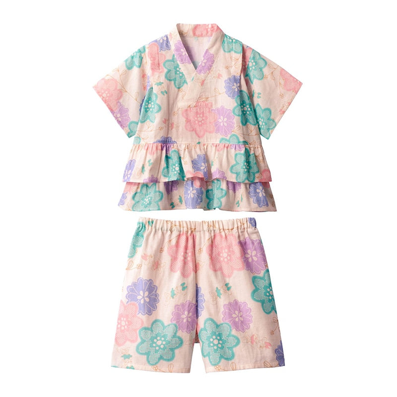 Disney Japanese children's clothing, Jinbei Japanese kimono, 100-150cm, for girls, summer, other brand children's clothing, TOPS PANTS, Japanese Summer Festival Special