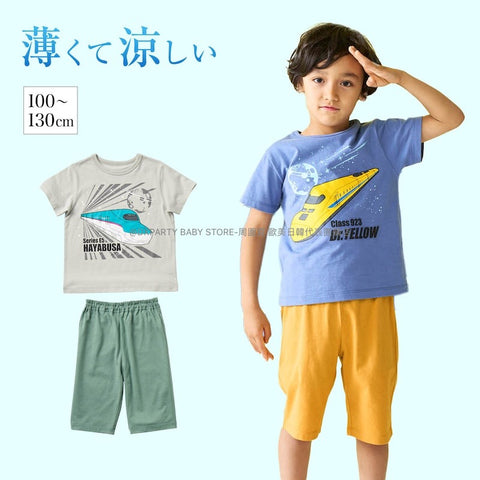 日本童裝 新幹線電車系列  夜光睡衣  100-130cm 男童款 夏款 鐵路系列 其他品牌童裝  睡衣系列