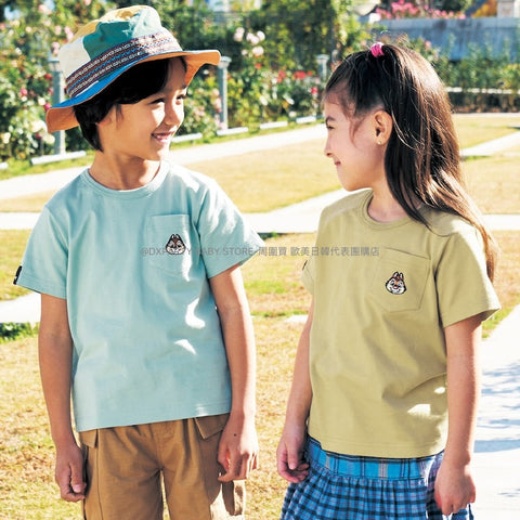 日本童裝 Disney 親子裝 口袋短袖上衣 100-150cm  男童款/女童款 其他品牌童裝 夏季 TOPS