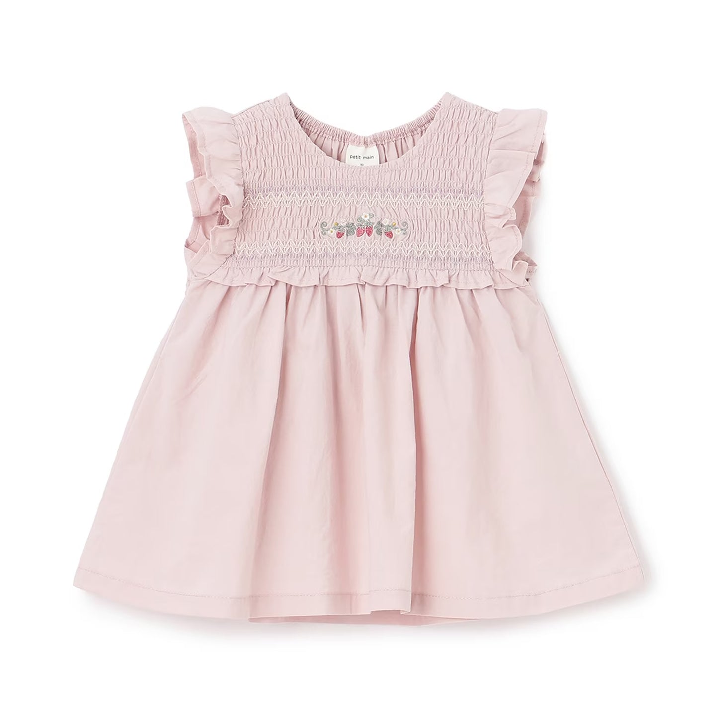 日本童裝 pe#main 士多啤梨刺繡上衣 80-130cm 女童款 夏季 TOPS