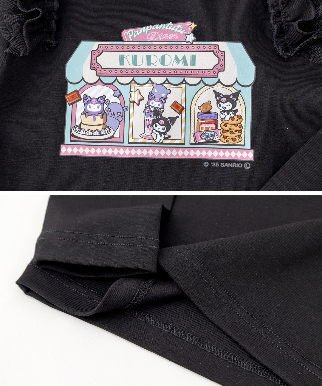 Japanese children's clothing panpantutu x Sanrio Kuromi printed top 80-140cm girls summer TOPS