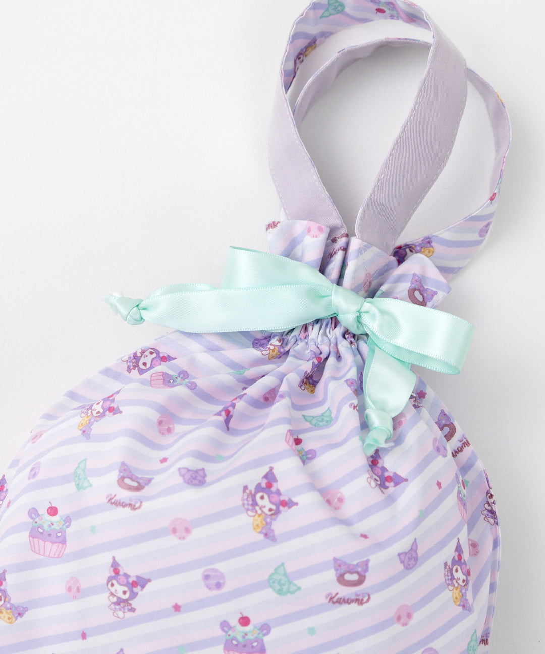 Panpantutu x Sanrio Kuromi Drawstring Bag (Name Embroidered) (ML Bag Series) (Direct from Japan)