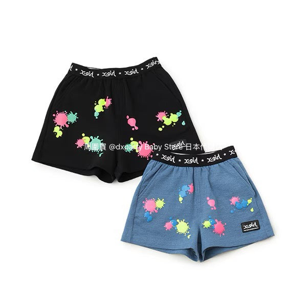 Japanese children's clothing X-girl Stages painted shorts 80-140cm girls summer PANTS