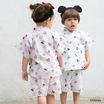 Japanese children's clothing pe#main x Diseny Jinbei Japanese Kimono 80-130cm Boys/Girls Summer TOPS PANTS Japanese Summer Festival Special