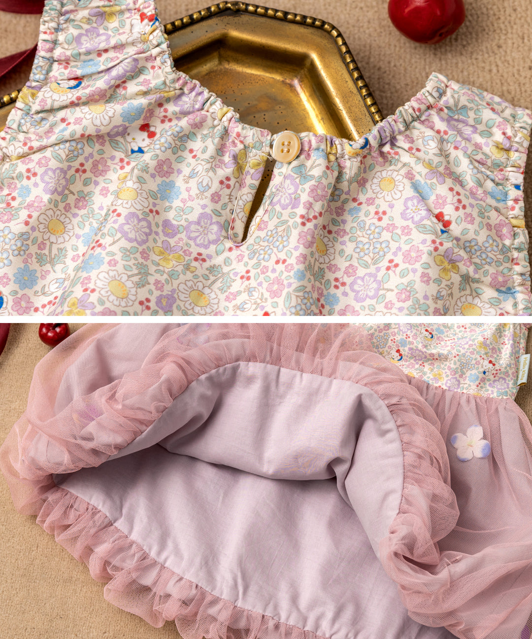 Japanese children's clothing panpantutu x Sanrio Hello Kitty bubble vest dress 80-150cm girls' summer dresses