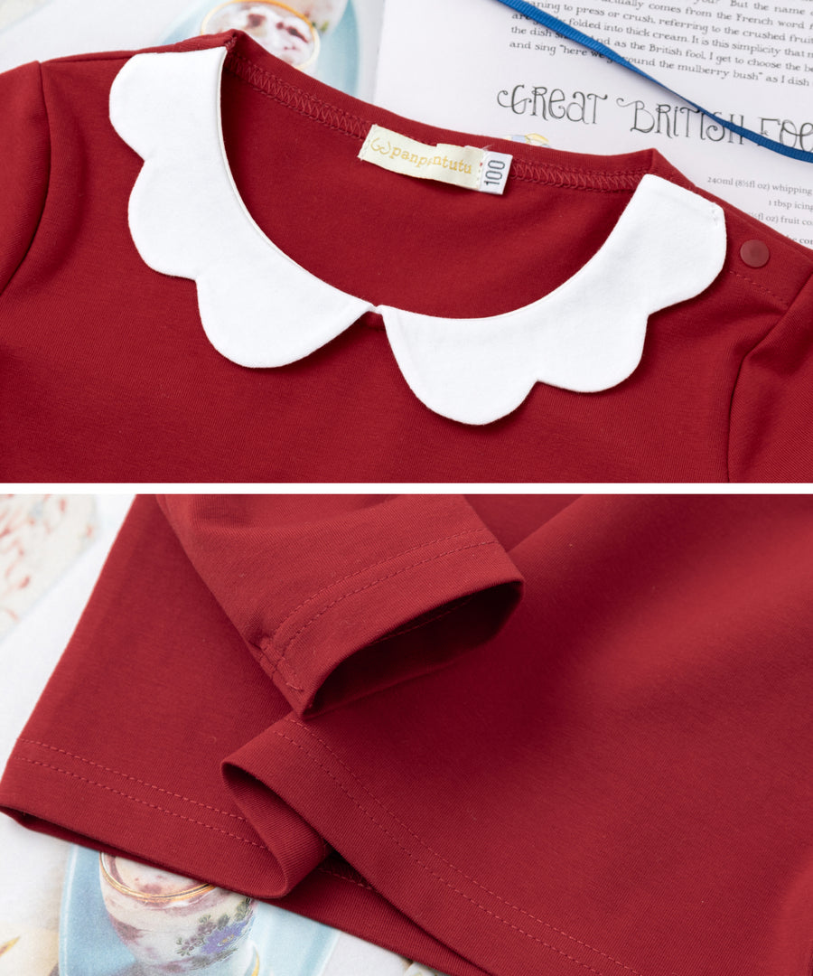Japanese children's clothing panpantutu berry red angel color top 80-150cm girls summer TOPS