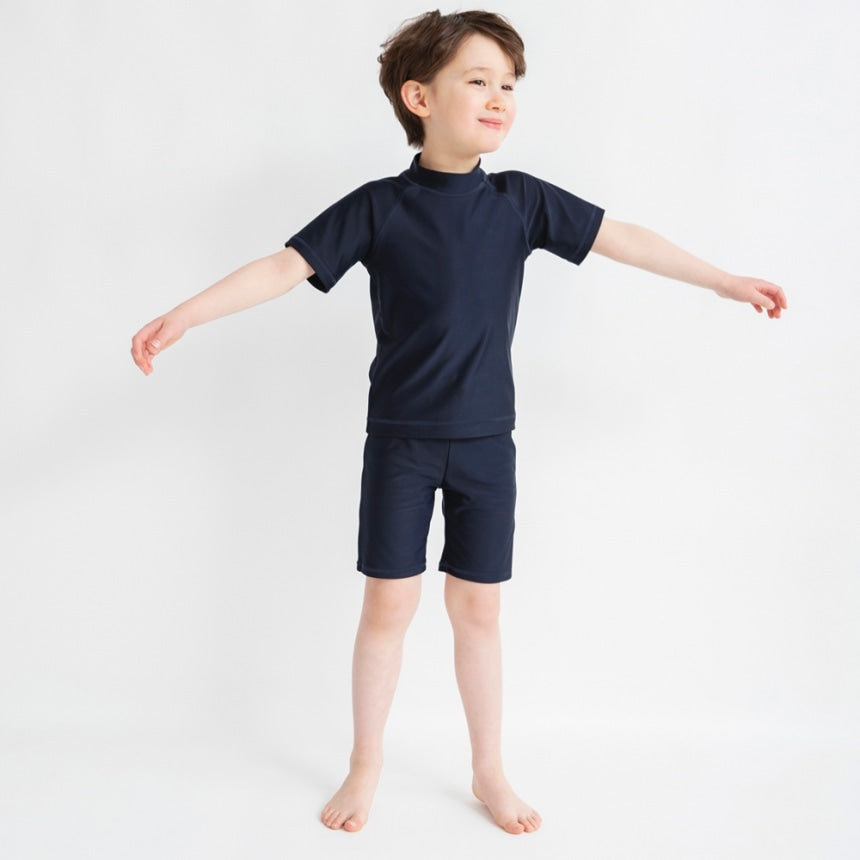 Japanese children's clothing Branches UV protection short-sleeved swimsuit suitable for school 120-150cm boys summer swimsuit special edition