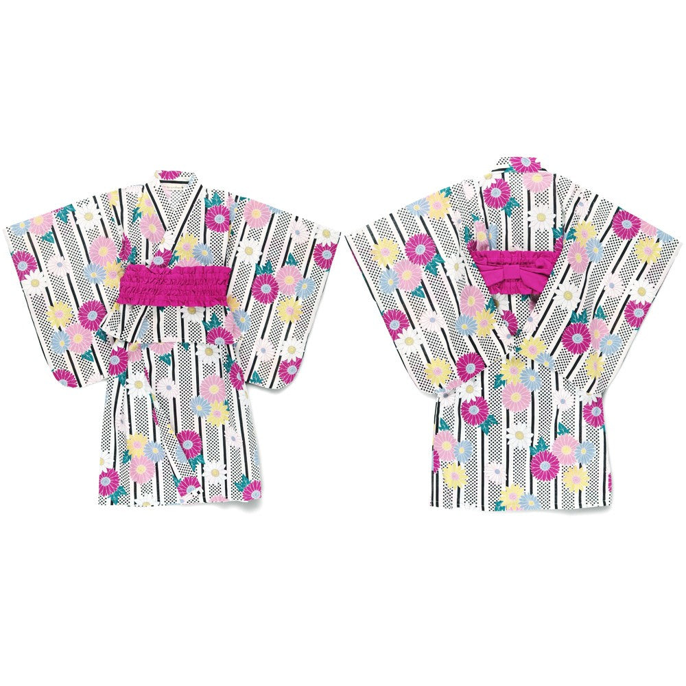 Japanese Children's Clothing Branches 2Way Yukata Japanese Kimono 90-120cm Girls Summer Dresses Japanese Summer Festival Special