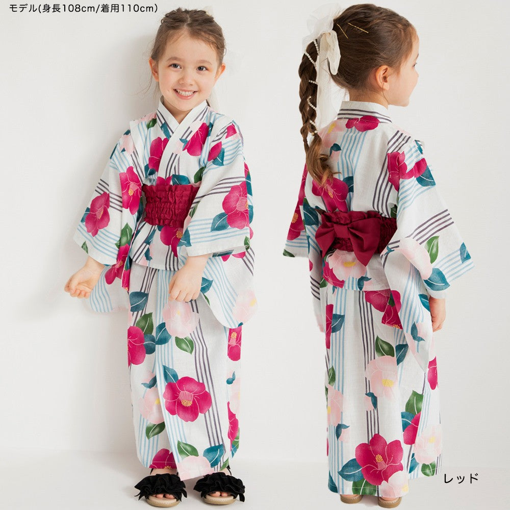 Japanese Children's Clothing Branches 2Way Yukata Japanese Kimono 90-120cm Girls Summer Dresses Japanese Summer Festival Special