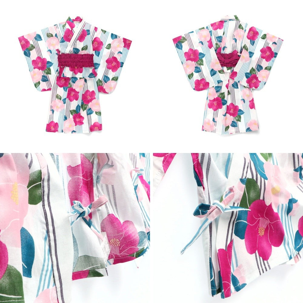 Japanese Children's Clothing Branches 2Way Yukata Japanese Kimono 90-120cm Girls Summer Dresses Japanese Summer Festival Special