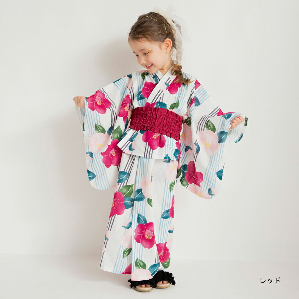 Japanese Children's Clothing Branches 2Way Yukata Japanese Kimono 90-120cm Girls Summer Dresses Japanese Summer Festival Special
