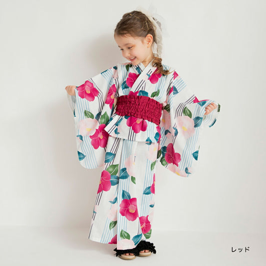 Japanese Children's Clothing Branches 2Way Yukata Japanese Kimono 90-120cm Girls Summer Dresses Japanese Summer Festival Special