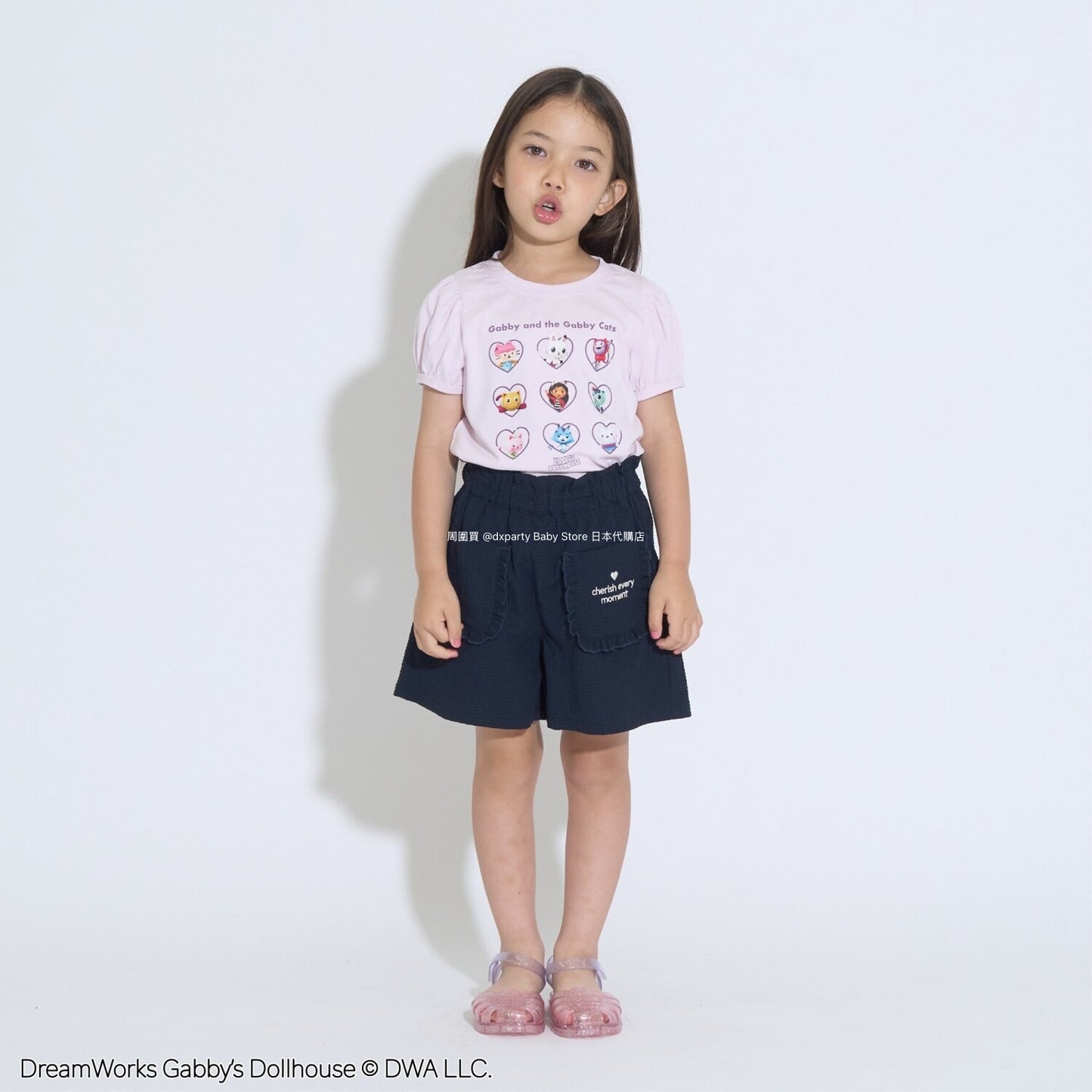 Japanese children's clothing Ly# mine x GABBY'S DOLLHOUSE printed top 100-130cm girls summer TOPS