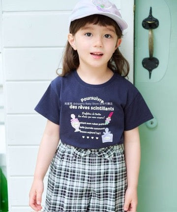 Japanese children's clothing aF#a325 perfume print top 100-160cm girls summer TOPS