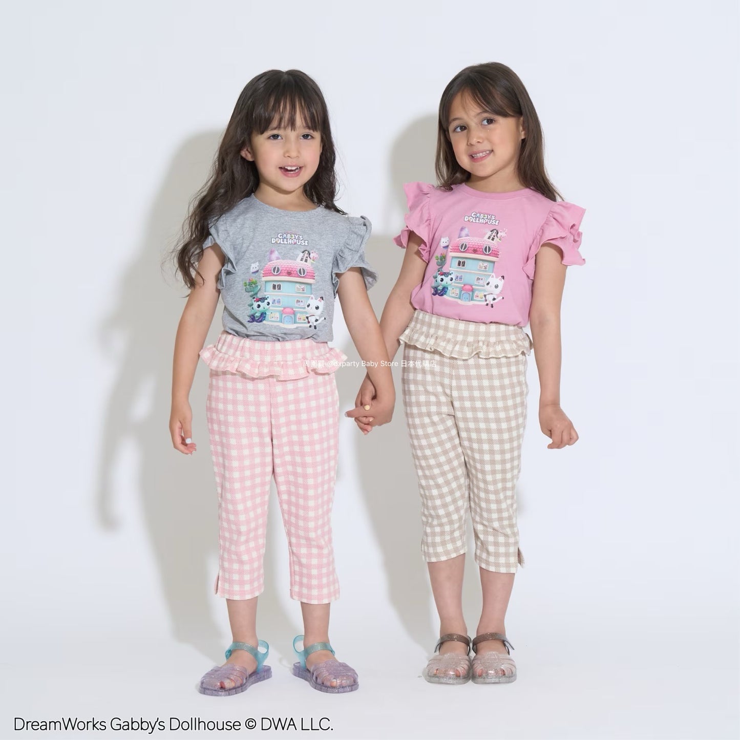 Japanese children's clothing Ly# mine x GABBY'S DOLLHOUSE small flying sleeve top 100-130cm girls summer TOPS