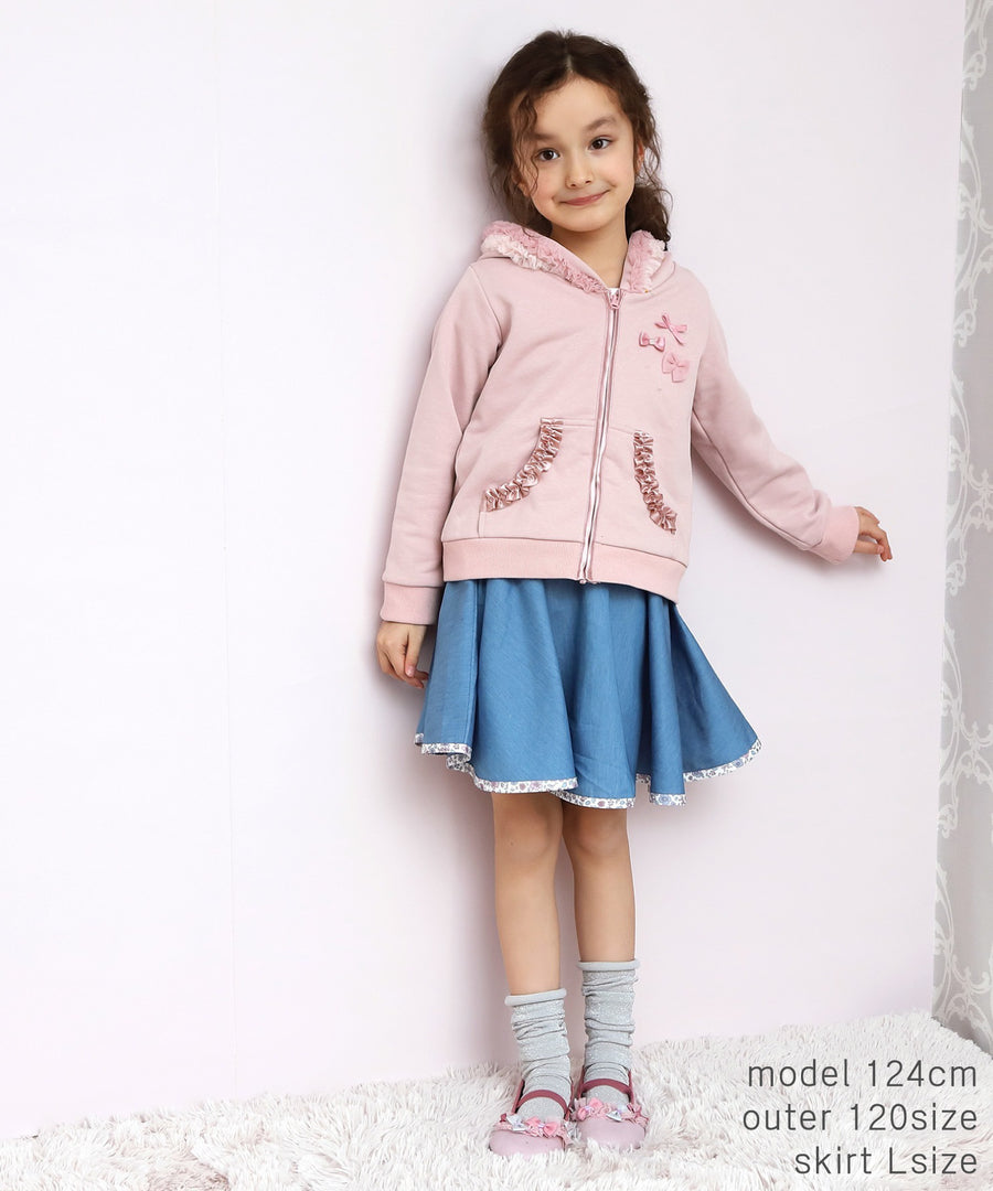 Japanese children's clothing panpantutu ruffled rose pink jacket 80-150cm girls summer OUTERWEAR