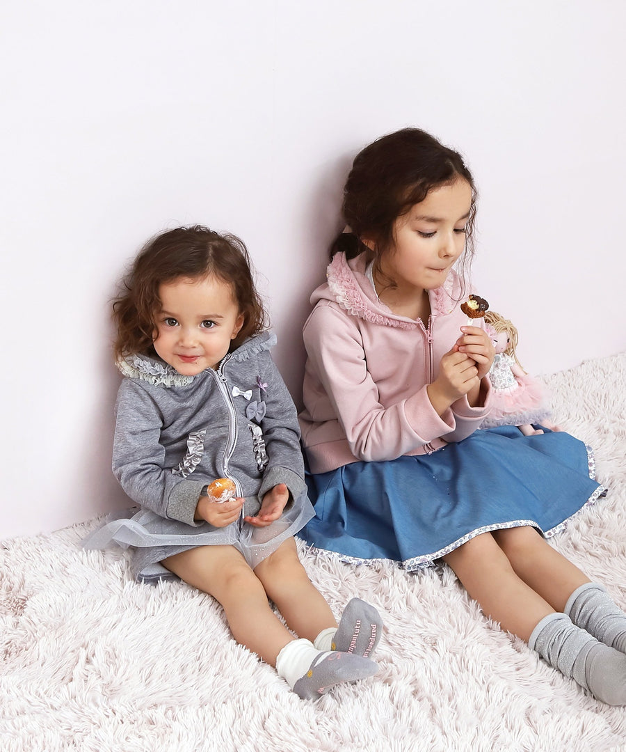 Japanese children's clothing panpantutu ruffled rose pink jacket 80-150cm girls summer OUTERWEAR