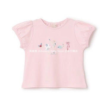 Japanese children's clothing pe#main contact cool embroidered top 80-130cm girls summer TOPS