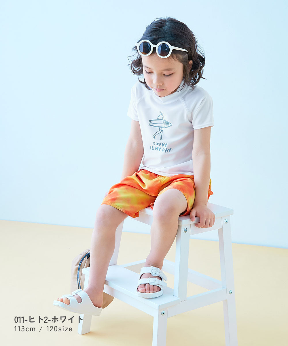 Japanese children's clothing dev!rock UV protection short-sleeved top swimsuit 100-160cm boys' summer swimsuit special edition