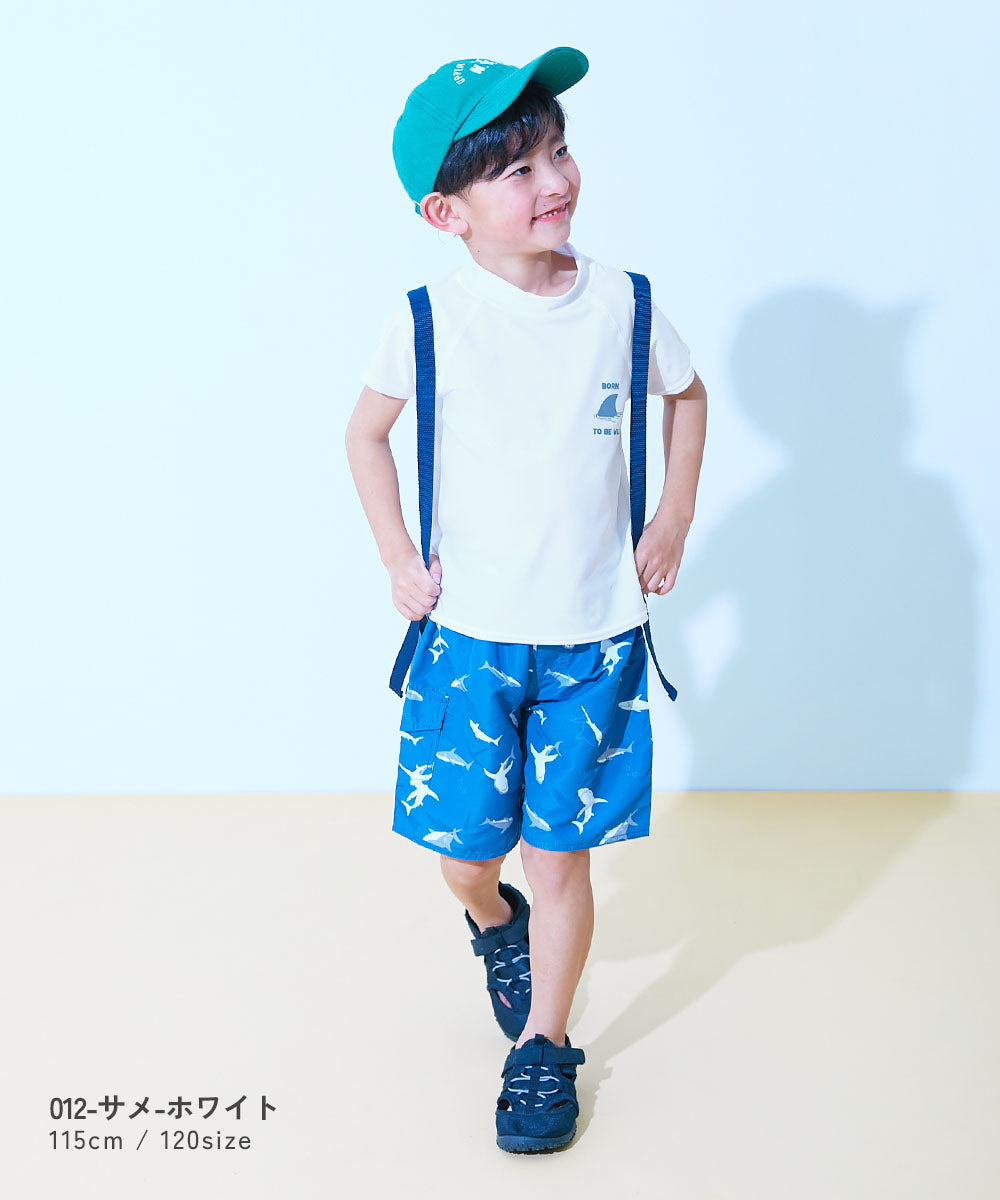 Japanese children's clothing dev!rock UV protection short-sleeved top swimsuit 100-160cm boys' summer swimsuit special edition