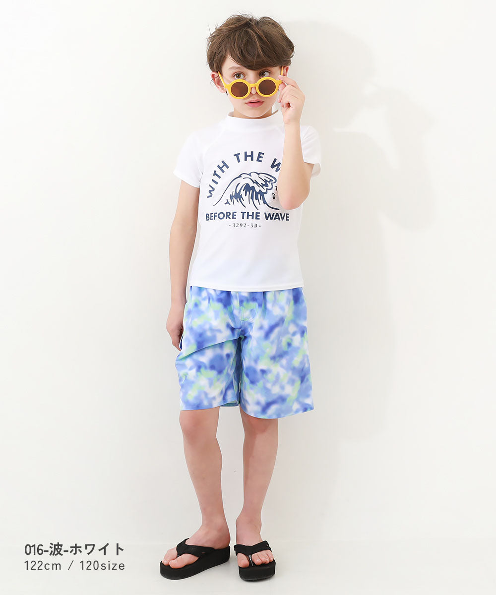 Japanese children's clothing dev!rock UV protection short-sleeved top swimsuit 100-160cm boys' summer swimsuit special edition