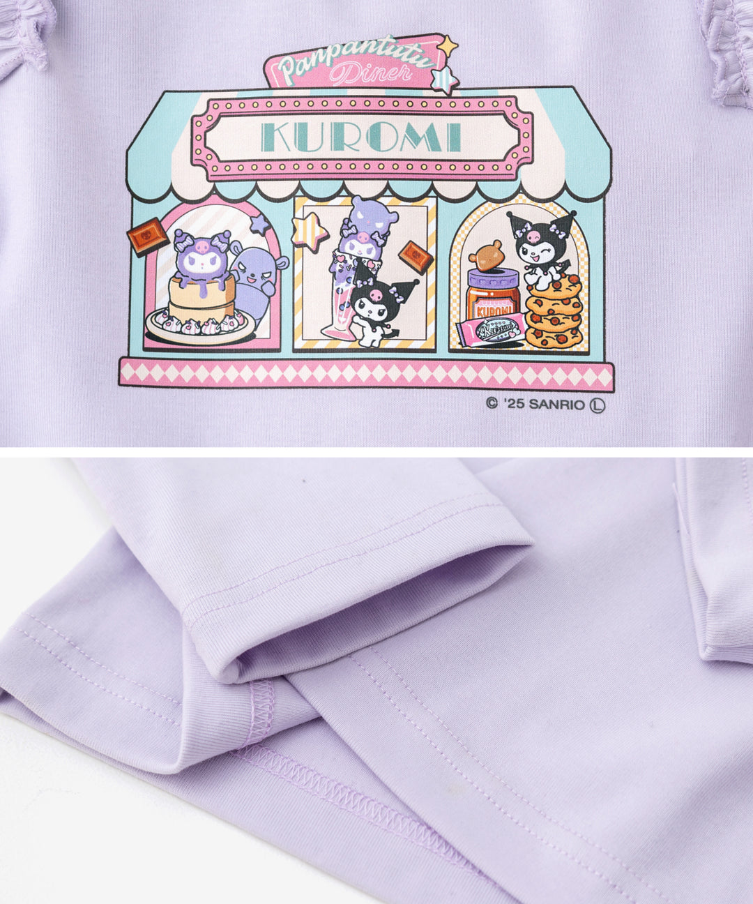 Japanese children's clothing panpantutu x Sanrio Kuromi printed top 80-140cm girls summer TOPS