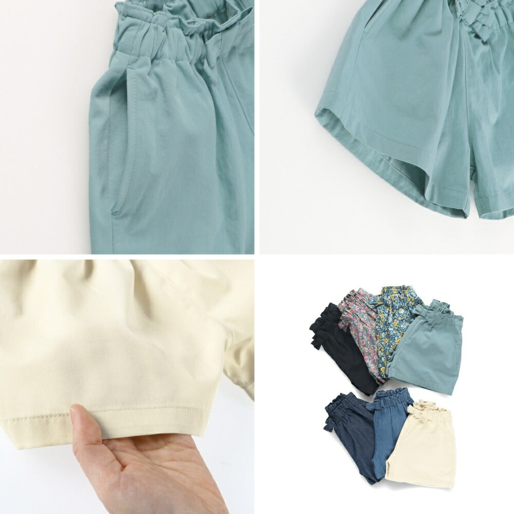 Japanese children's clothing Branches bow belt shorts 90-150cm girls spring and summer PANTS