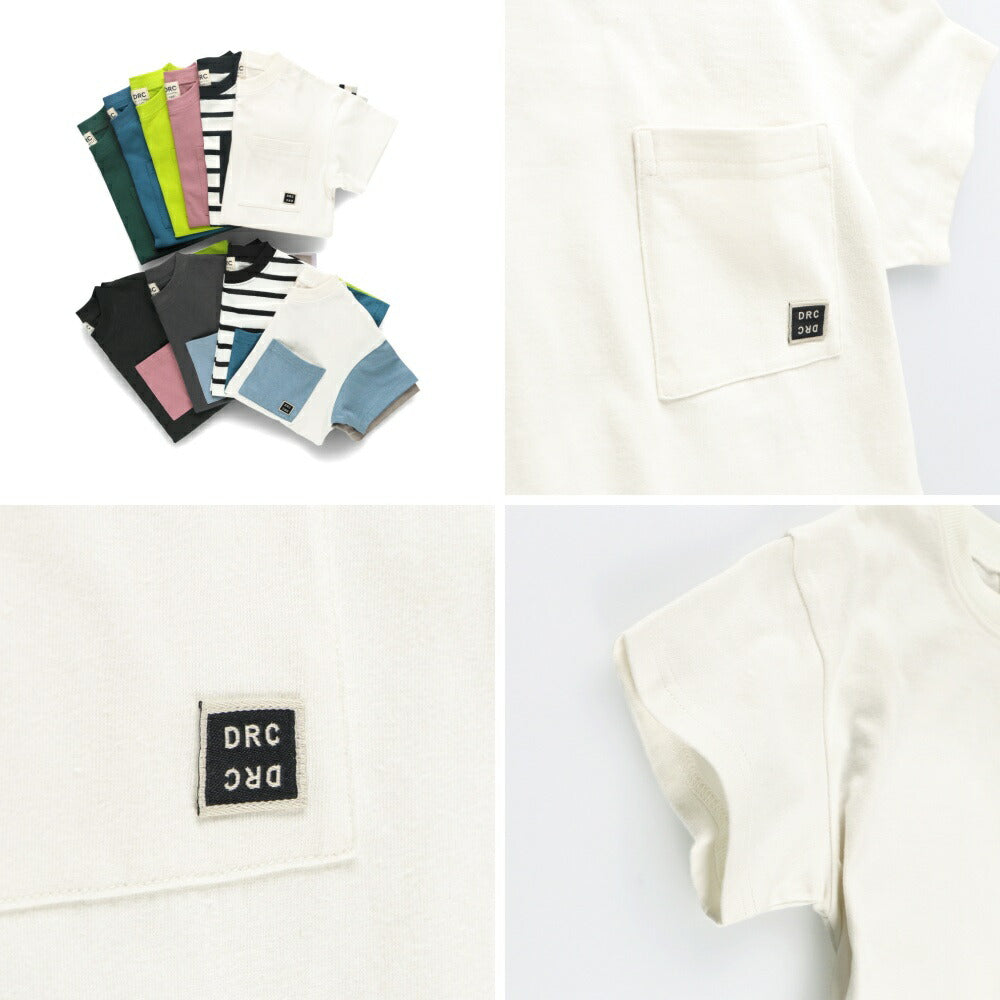 Japanese children's clothing Branches pocket short-sleeved T-shirt 90-160cm boys' spring and summer TOPS